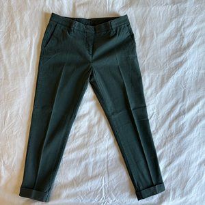 Manila Grace women's cropped dark forest chino pants - Size: 42IT/8US